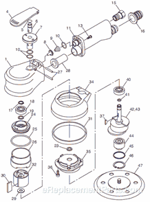 Page A Diagram and Parts List for CP761 T024430 Chicago Pneumatic Sander
